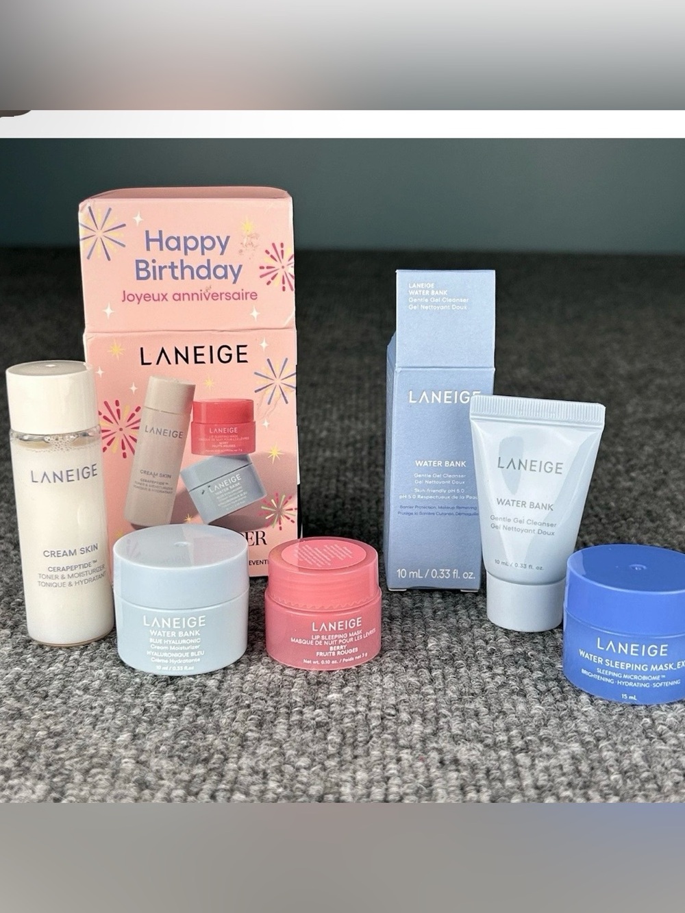 Laneige Lot of 5 Travel size Skincare Sephora Beauty Insider NIB + 2 Water Bank